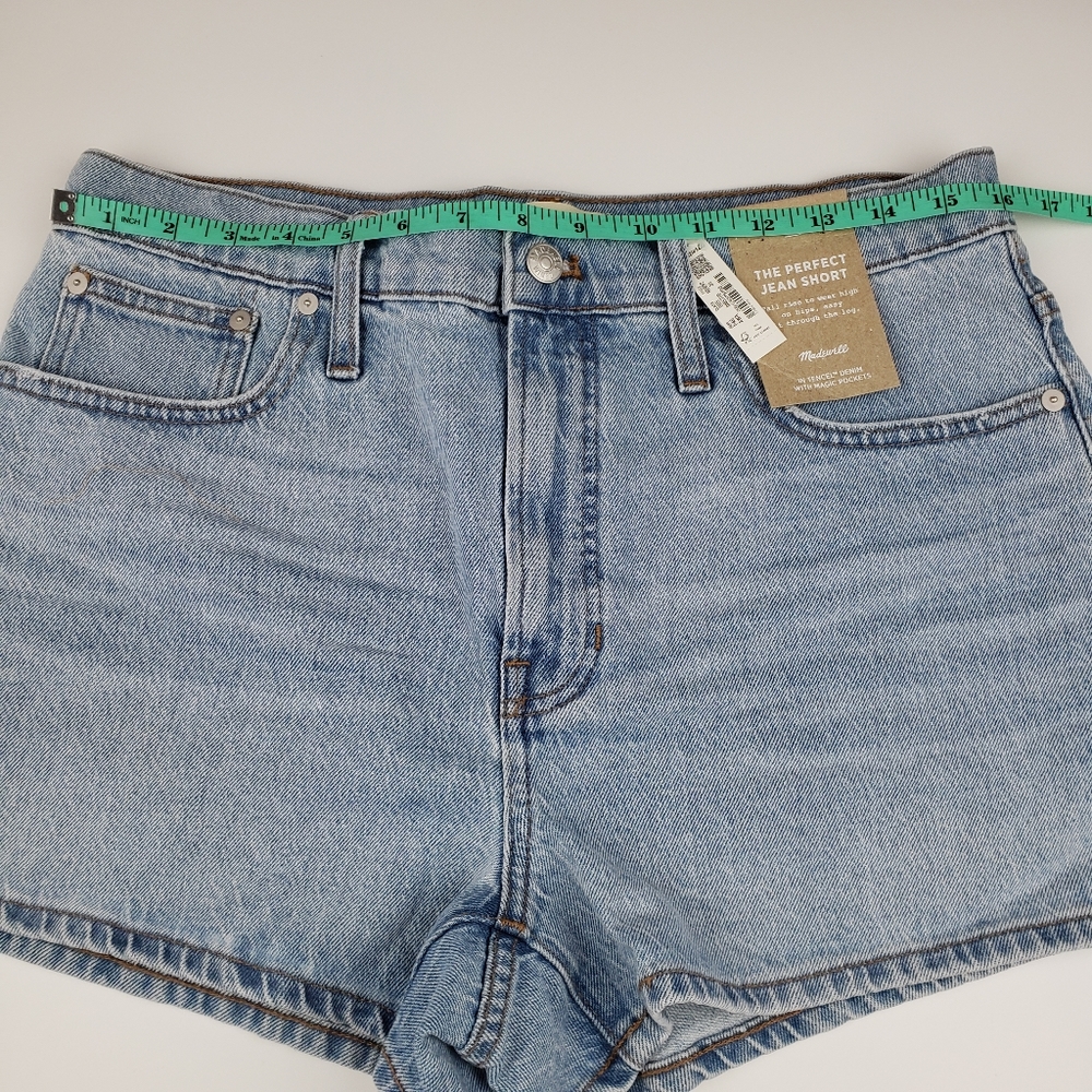 Madewell NWT The Perfect Jean Short Size 30 Stretch, Light Wash - Picture 6 of 11